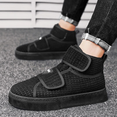 Ανδρικές μπότες Winter Corduroy 2023 Ανδρικά παπούτσια Plus Velvet ζεστά βαμβακερά παπούτσια Άνετα Μποτάκια ανδρικά κοντές μπότες με χοντρή σόλα