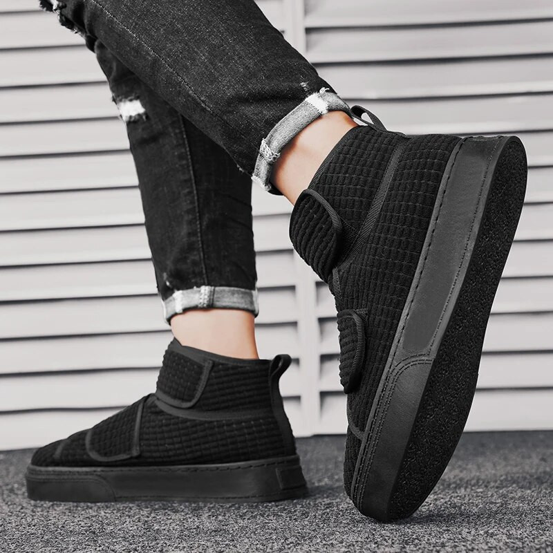 Ανδρικές μπότες Winter Corduroy 2023 Ανδρικά παπούτσια Plus Velvet ζεστά βαμβακερά παπούτσια Άνετα Μποτάκια ανδρικά κοντές μπότες με χοντρή σόλα