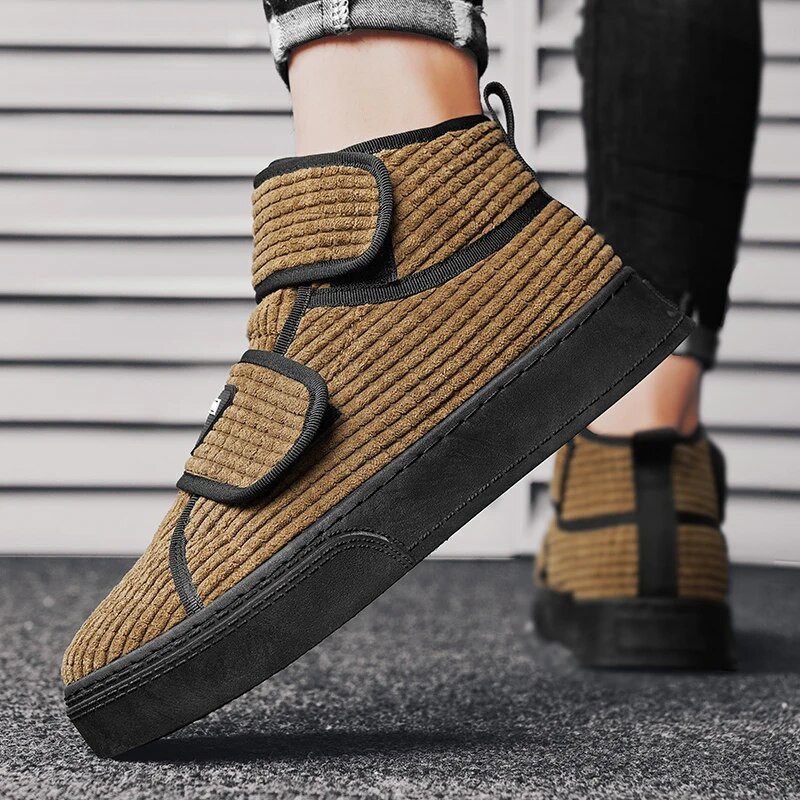 Ανδρικές μπότες Winter Corduroy 2023 Ανδρικά παπούτσια Plus Velvet ζεστά βαμβακερά παπούτσια Άνετα Μποτάκια ανδρικά κοντές μπότες με χοντρή σόλα