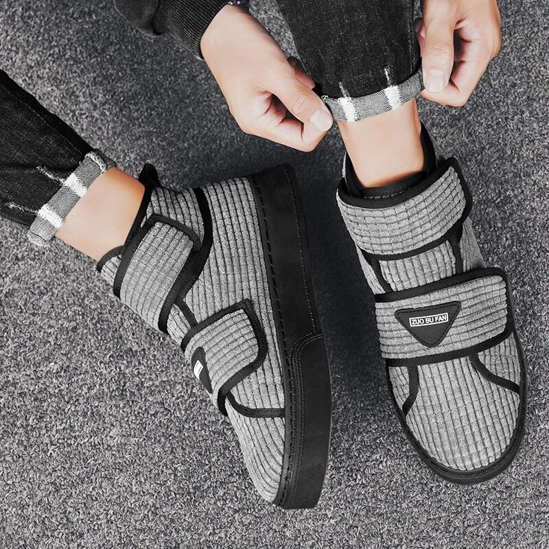 Ανδρικές μπότες Winter Corduroy 2023 Ανδρικά παπούτσια Plus Velvet ζεστά βαμβακερά παπούτσια Άνετα Μποτάκια ανδρικά κοντές μπότες με χοντρή σόλα