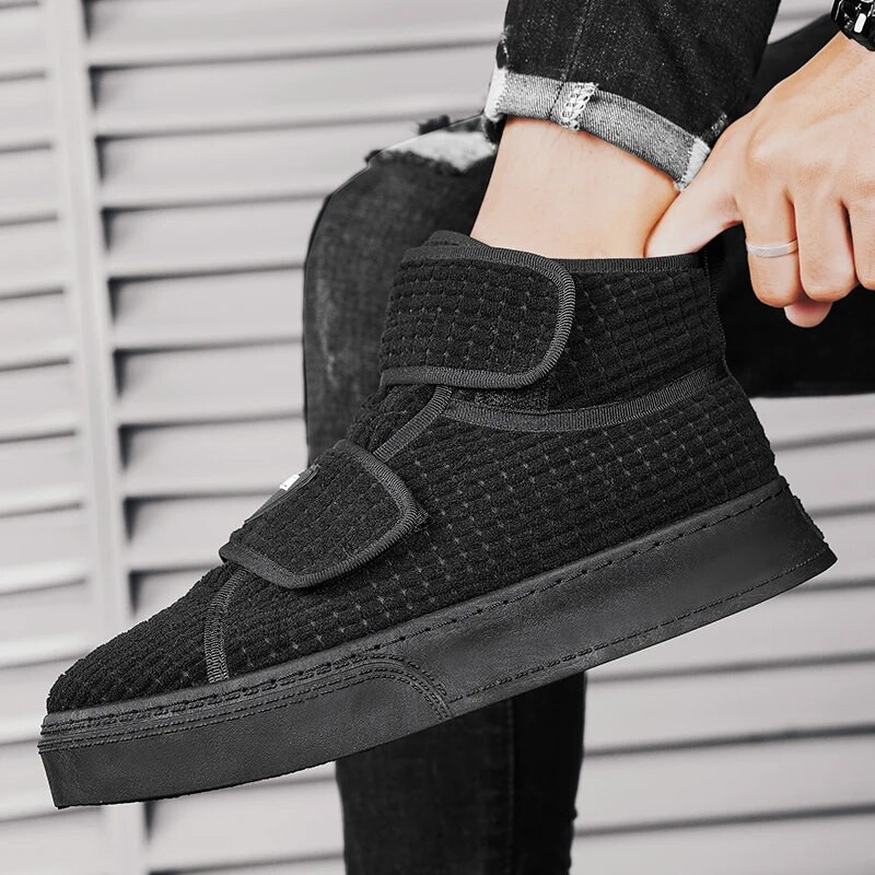 Ανδρικές μπότες Winter Corduroy 2023 Ανδρικά παπούτσια Plus Velvet ζεστά βαμβακερά παπούτσια Άνετα Μποτάκια ανδρικά κοντές μπότες με χοντρή σόλα