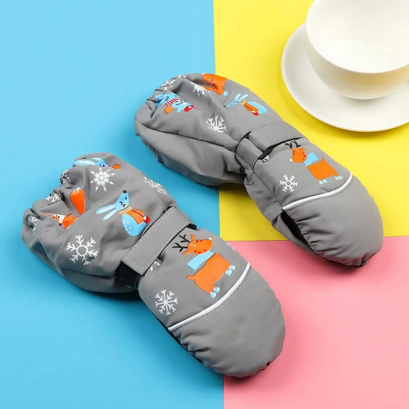 Παιδικά χειμωνιάτικα γάντια κουνελιού για μωρά αδιάβροχα αντιανεμικά γάντια για το χιόνι Παιδικά αγόρια Χοντρό ζεστό γάντι σκι για 2-6 χρονών