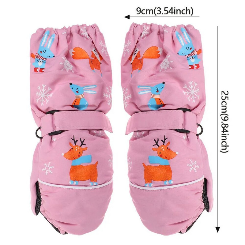 Παιδικά χειμωνιάτικα γάντια κουνελιού για μωρά αδιάβροχα αντιανεμικά γάντια για το χιόνι Παιδικά αγόρια Χοντρό ζεστό γάντι σκι για 2-6 χρονών