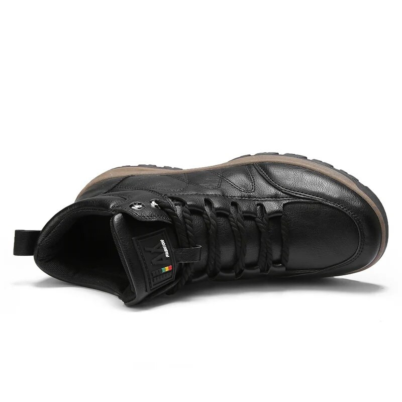 Cizme din piele pentru bărbați Cizme de iarnă pentru a menține căldura Cizme de zăpadă pentru bărbați, în aer liber, anti-alunecare, pentru drumeții, cizme de alpinism, cizme confortabile pentru bărbați.