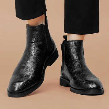 Chelsea Boots 2023 Νέα παπούτσια για άντρες Μοντέρνες ανδρικές μπότες με τετράγωνο τακούνι Ευέλικτο βρετανικό στυλ Ανδρικές μπότες slip-on Big Size 46