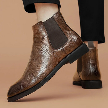 Chelsea Boots 2023 Нови обувки за мъже Модни мъжки ботуши с квадратен ток Универсални мъжки ботуши с приплъзване в британски стил Голям размер 46