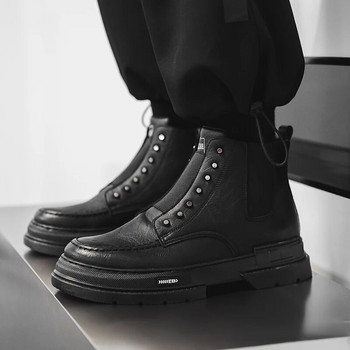 Ανδρικές μπότες με αυξανόμενο ύψος Μόδα παπούτσι σχεδιαστών παπουτσιών ανδρικής πλατφόρμας για ανδρικό κόκκινο μαύρο Chaussure Homme