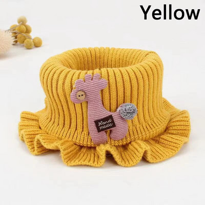 Χειμερινό μωρό κασκόλ Χαριτωμένο καρτούν πλεκτό ψεύτικο γιακά μαντήλι με ξύλινα αυτιά Παιδικό λαιμόκοψη Ψεύτικος γιακάς Αποσπώμενο κασκόλ λαιμού