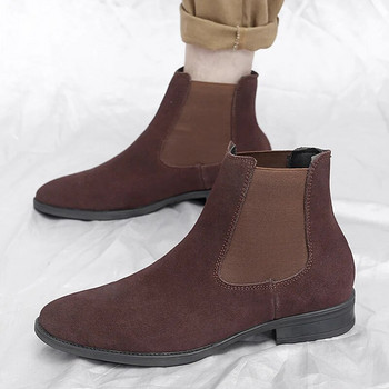 Μεγάλο μέγεθος 37-48 μύτες ανδρικές μπότες 2023 Ανδρικά παπούτσια Winter Plus Velvet ζεστό τετράγωνο τακούνι Ανδρικές μπότες Casual Μπότες Chelsea