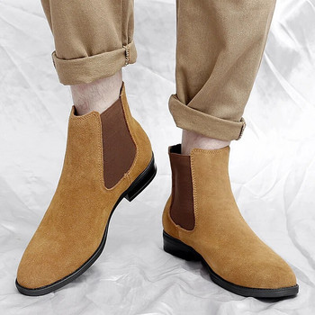 Μεγάλο μέγεθος 37-48 μύτες ανδρικές μπότες 2023 Ανδρικά παπούτσια Winter Plus Velvet ζεστό τετράγωνο τακούνι Ανδρικές μπότες Casual Μπότες Chelsea