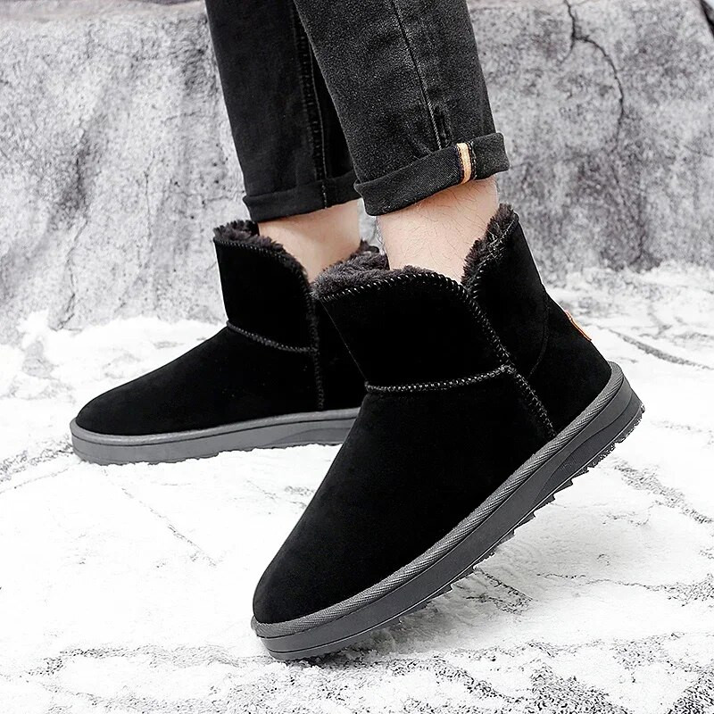 Talvised paari lumesaapad 2023, uued, soojahoidvad lühikesed pehmed puuvillased jalatsid meestele, libisemisvastased vabaaja naiste vabaaja poolsaapad