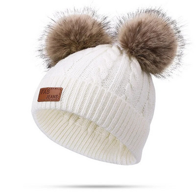 Šiltos žieminės kūdikių kepuraitės su skarelėmis vaikams Vilna Pompom kūdikių kepurė Vaikiška kepuraitė berniukams Megzta skarelė Pirštinės Beanie kepurės