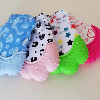 Hot Baby Teether Heart Star Print Γάντια σιλικόνης Παιδικά Παιδικά Παιδικά οδοντοφυΐα Αντιδιατροφικά Γάντια οδοντοφυΐας Βρεφική φροντίδα