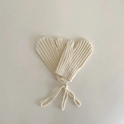 Villased laste talvekindad tüdrukutele poistele Ühevärvilised rihmadega lastekindad Soojad beebitarvikud 3-9Y