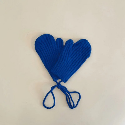 Villased laste talvekindad tüdrukutele poistele Ühevärvilised rihmadega lastekindad Soojad beebitarvikud 3-9Y