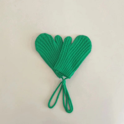 Villased laste talvekindad tüdrukutele poistele Ühevärvilised rihmadega lastekindad Soojad beebitarvikud 3-9Y