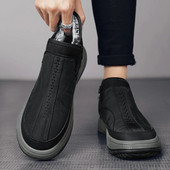 Πλατφόρμα Ανδρικές Μπότες 2023 Νέα Ανδρικά Παπούτσια Winter Plus Βελούδινα ζεστά βαμβακερά παπούτσια Μπότες αστράγαλο Μοντέρνες ανδρικές μπότες