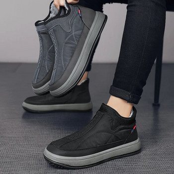 Πλατφόρμα Ανδρικές Μπότες 2023 Νέα Ανδρικά Παπούτσια Winter Plus Βελούδινα ζεστά βαμβακερά παπούτσια Μπότες αστράγαλο Μοντέρνες ανδρικές μπότες