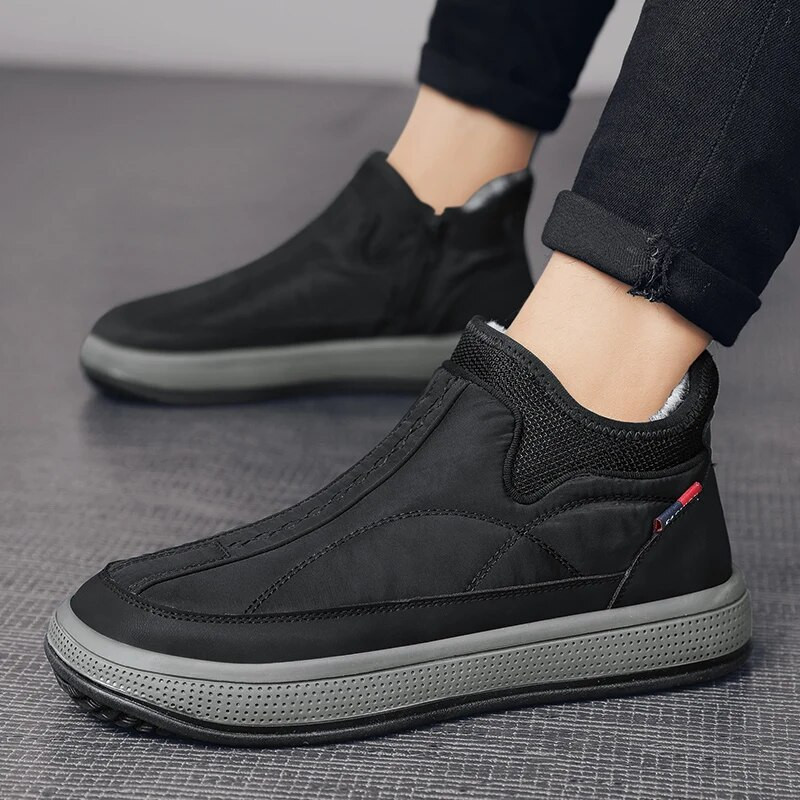 Πλατφόρμα Ανδρικές Μπότες 2023 Νέα Ανδρικά Παπούτσια Winter Plus Βελούδινα ζεστά βαμβακερά παπούτσια Μπότες αστράγαλο Μοντέρνες ανδρικές μπότες