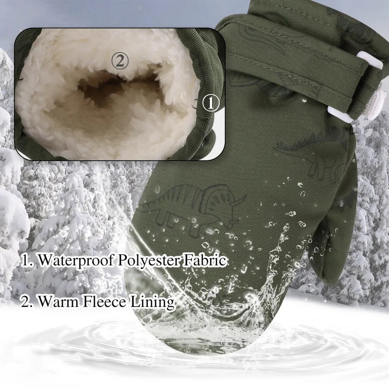 Χειμερινά γάντια νηπίων για μωρά αγόρια για κορίτσια Χέρια ζεστό φλις επένδυση γάντια χιονιού γάντια για αγόρια χοντρά γάντια για 1-5 ετών