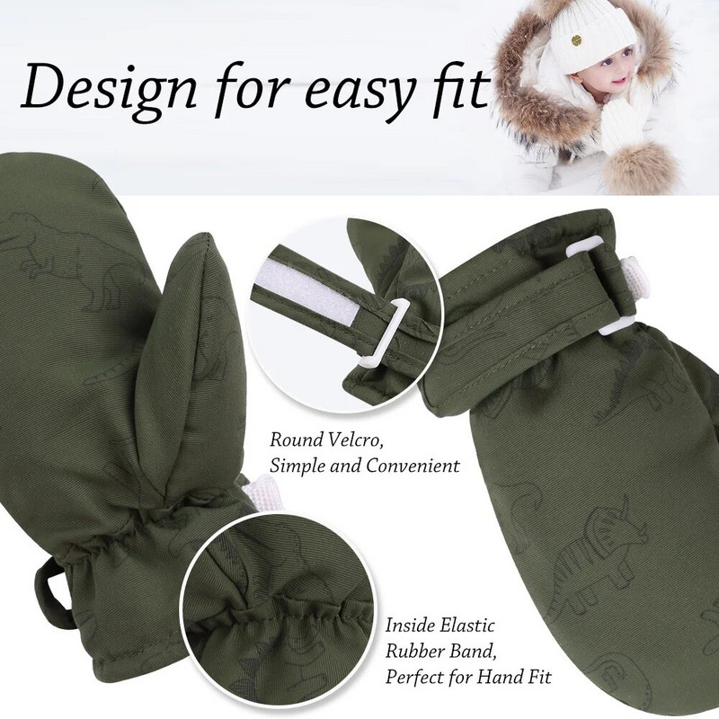 Χειμερινά γάντια νηπίων για μωρά αγόρια για κορίτσια Χέρια ζεστό φλις επένδυση γάντια χιονιού γάντια για αγόρια χοντρά γάντια για 1-5 ετών