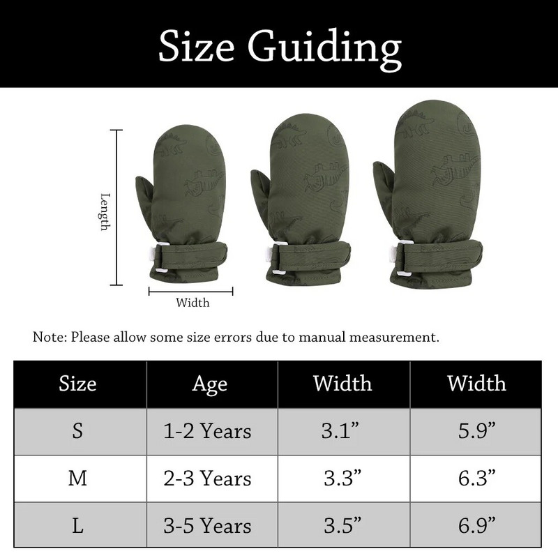Χειμερινά γάντια νηπίων για μωρά αγόρια για κορίτσια Χέρια ζεστό φλις επένδυση γάντια χιονιού γάντια για αγόρια χοντρά γάντια για 1-5 ετών