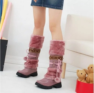 2019 Νεότερες χειμερινές ζεστές μπότες με χοντρή γούνα Ψηλοτάκουνες μπότες Γυναικεία παπούτσια Μόδα σέξι μακριά μπότες χιονιού Μπότες πλατφόρμας Γυναικεία