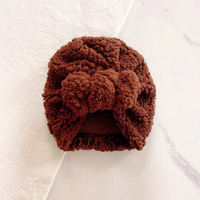 Χαριτωμένα νεογέννητα καπέλα μωρού με κόμπο τουρμπάνι Φιόγκο ύφασμα Χοντρό αυτί Θερμότερο ινδικό καπέλο για αγόρια κορίτσια Μαλακό καπέλο Beanies 2022 Χειμώνας