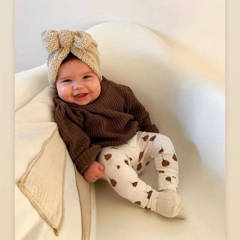 Χαριτωμένα νεογέννητα καπέλα μωρού με κόμπο τουρμπάνι Φιόγκο ύφασμα Χοντρό αυτί Θερμότερο ινδικό καπέλο για αγόρια κορίτσια Μαλακό καπέλο Beanies 2022 Χειμώνας