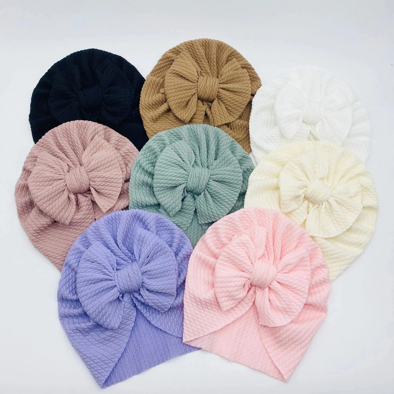 Pălării înnodate pentru fetiță Beanie Fundă Bentiță pentru sugari Turban Nou-născut Accesorii pentru cap Pălărie de iarnă Bonnet cald Seci Mamă Copii