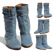 Ghete noi de damă, cu talie mijlocie, cu tocuri joase, cizme de cowboy casual Cizme de cowboy de toamnă și iarnă pentru femei