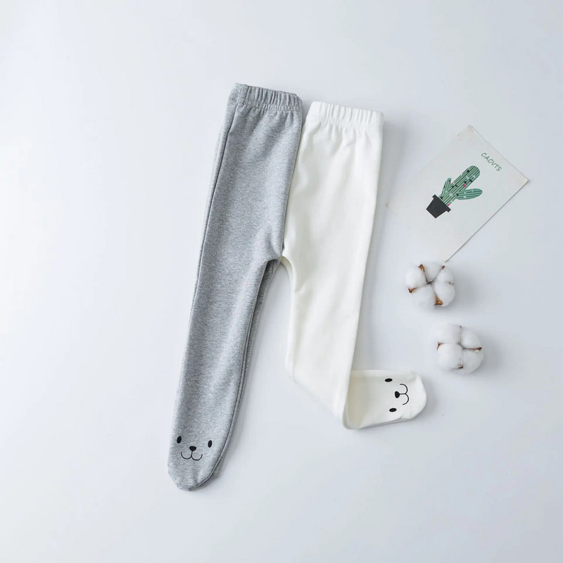 Βρεφικό κολάν ζεστό Cute Bear printing Baby βαμβακερό παντελόνι με μέση μέση Βρεφικό μωρό αγόρι κοριτσάκι Τσάντα πόδι Παντελόνι ακόμη και κάλτσες παιδικό παντελόνι