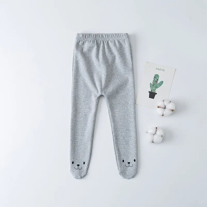 Βρεφικό κολάν ζεστό Cute Bear printing Baby βαμβακερό παντελόνι με μέση μέση Βρεφικό μωρό αγόρι κοριτσάκι Τσάντα πόδι Παντελόνι ακόμη και κάλτσες παιδικό παντελόνι