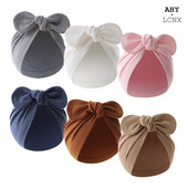 Turban Bebeluși Fete Băieți Pălărie drăguț cu nod de flori, urechi de iepuraș, pălărie din bumbac, șepci pentru nou-născut, pentru copii mici, accesorii de păr pentru sugari