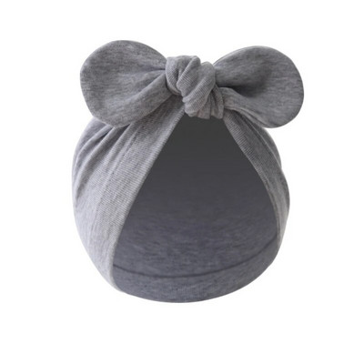 Turban Bebeluși Fete Băieți Pălărie drăguț cu nod de flori, urechi de iepuraș, pălărie din bumbac, șepci pentru nou-născut, pentru copii mici, accesorii de păr pentru sugari
