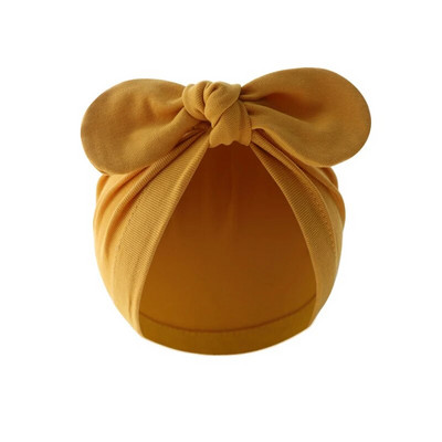 Turban Bebeluși Fete Băieți Pălărie drăguț cu nod de flori, urechi de iepuraș, pălărie din bumbac, șepci pentru nou-născut, pentru copii mici, accesorii de păr pentru sugari