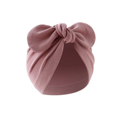 Turban Bebeluși Fete Băieți Pălărie drăguț cu nod de flori, urechi de iepuraș, pălărie din bumbac, șepci pentru nou-născut, pentru copii mici, accesorii de păr pentru sugari