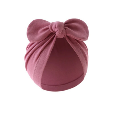 Turban Bebeluși Fete Băieți Pălărie drăguț cu nod de flori, urechi de iepuraș, pălărie din bumbac, șepci pentru nou-născut, pentru copii mici, accesorii de păr pentru sugari