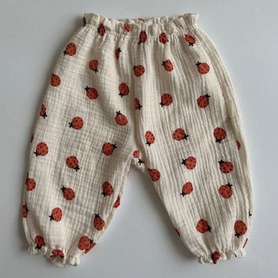 Pantaloni noi de vară pentru bebeluși 2023 pentru copii coreeni de primăvară, bumbac organic, ursuleț tigru, cu imprimeu floral, pantaloni lanternă pentru băieți și fete