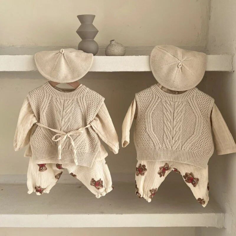 Suvised uued beebipüksid 2023 Korea laste kevadised orgaanilisest puuvillast lahtised tiigerkaru lillemustriga püksid poiste ja tüdrukute laternapüksid