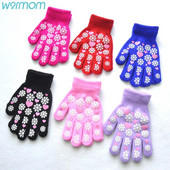 Ζεστά χαριτωμένα παιδικά γάντια Παιδικά Χειμερινά πλεκτά γάντια για αγόρια Κορίτσι Snowflake Love Pattern Fingerling Luvas Soft Warm γάντι