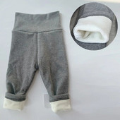 Jambiere din catifea pentru bebeluși Plus 0-5 ani Îmbrăcăminte de iarnă Copii Pantaloni all-in-one din fleece Copii Pantaloni casual cu dungi Pantaloni caldi