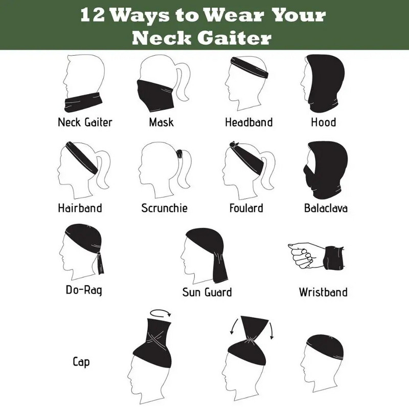 Bassdash Copii UPF50+ Protecție UV Gât pentru gât Pescuit Ciclism Drumeții Multi eșarfă Protecție solară pentru 3-13 ani Băieți Fete