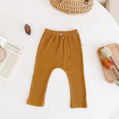 Alkalmi babanadrág alsó nadrág bordázott rugalmas csíkos nadrág egyszínű csecsemőruházat gyerekeknek tipegő fiú fiú lány ruhák