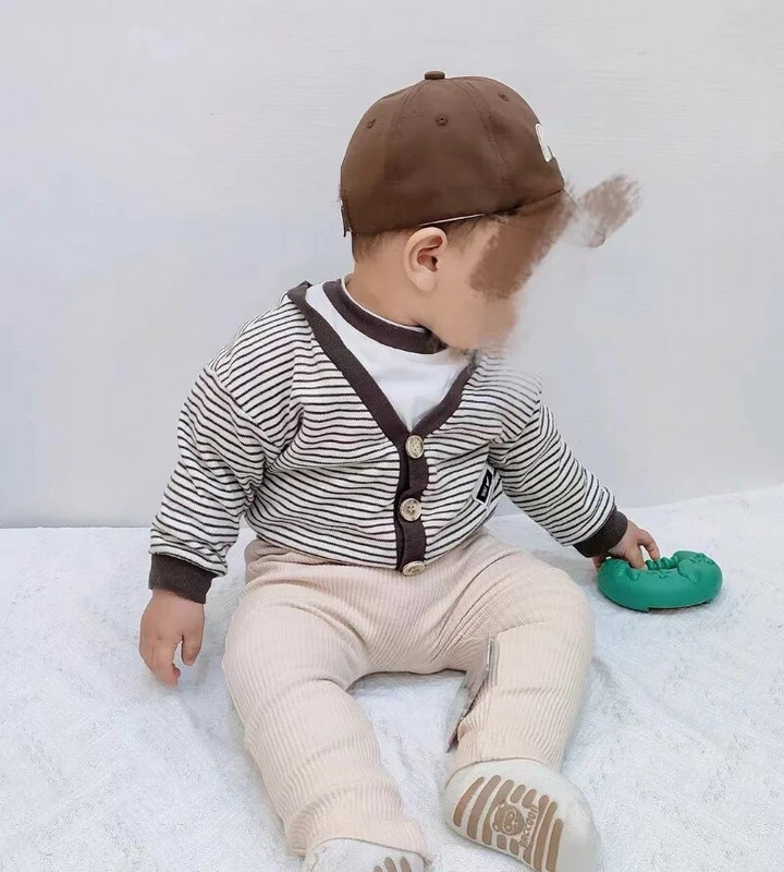 Alkalmi babanadrág alsó nadrág bordázott rugalmas csíkos nadrág egyszínű csecsemőruházat gyerekeknek tipegő fiú fiú lány ruhák