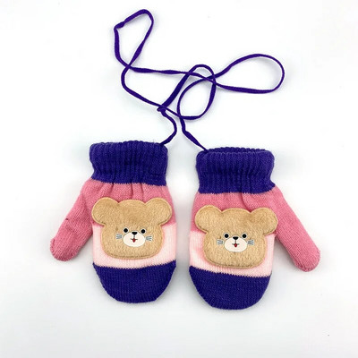 Νέα χαριτωμένα γάντια γάτας κινουμένων σχεδίων Χειμερινά χοντρά πλεκτά μωρά Παιδικά νεογέννητα γάντια Παιδιά κρατούν τα δάχτυλα ζεστά Γάντια για μωρό 0-4 ετών