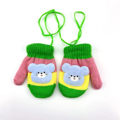 Νέα χαριτωμένα γάντια γάτας κινουμένων σχεδίων Χειμερινά χοντρά πλεκτά μωρά Παιδικά νεογέννητα γάντια Παιδιά κρατούν τα δάχτυλα ζεστά Γάντια για μωρό 0-4 ετών
