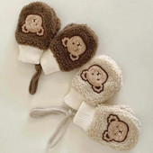 Mănuși pentru copii de 1-4 ani Mănuși pentru copii Mănuși cu șalter Toamnă și iarnă Mănuși calde de desene animate drăguțe din lână corali mănuși de desene animate