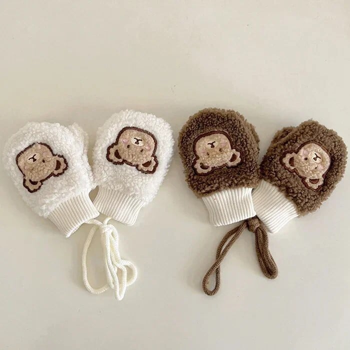 Mănuși pentru copii de 1-4 ani Mănuși pentru copii Mănuși cu șalter Toamnă și iarnă Mănuși calde de desene animate drăguțe din lână corali mănuși de desene animate