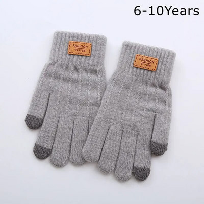 6-10 ετών Νέα μόδα Παιδικά χοντρά πλεκτά γάντια ζεστά χειμωνιάτικα γάντια Παιδικά τεντωμένα γάντια αγόρι κορίτσι βρεφικά αξεσουάρ
